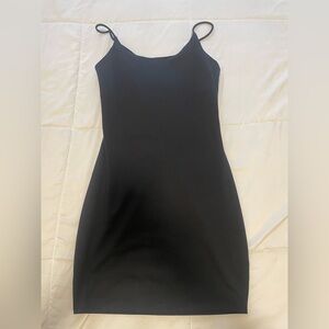 Fabletics Black Mini Slip Dress with Spaghetti Straps